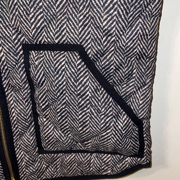 J. Crew Womens Herringbone Quilted Vest With Pockets & Gold Zipper Size Small - Picture 5 of 8